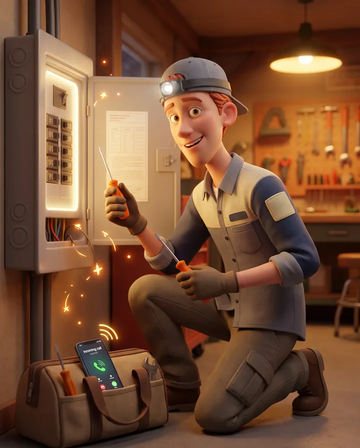 Animated Electricians character