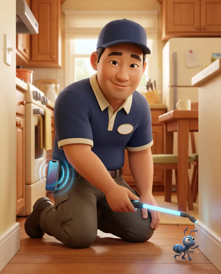 Animated Pest Control character