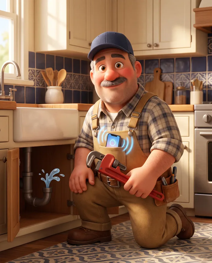 Animated Plumbing character