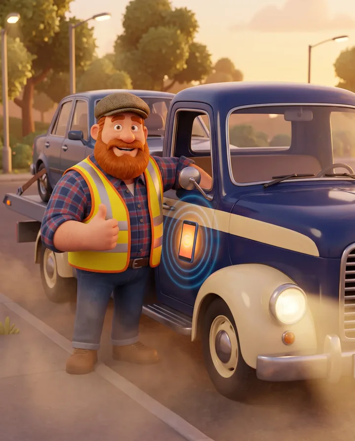 Animated Towing & Roadside character
